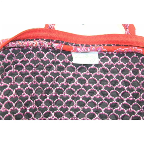 Vera Bradley Quilted Red Paisley Laptop Bag Front Zipper Pocket Sz 16 - Picture 3 of 9